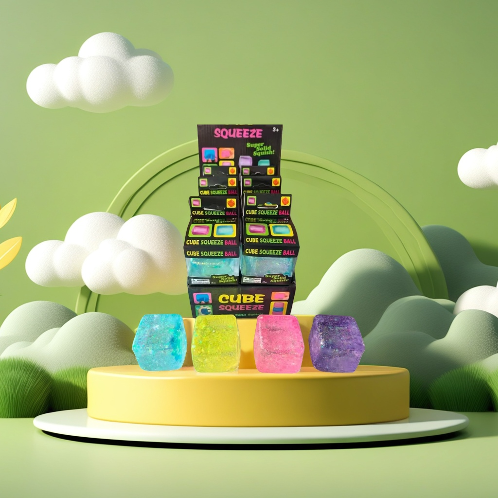 彩色立方体挤压球 Cube Squeeze Ball解压玩具创意益智