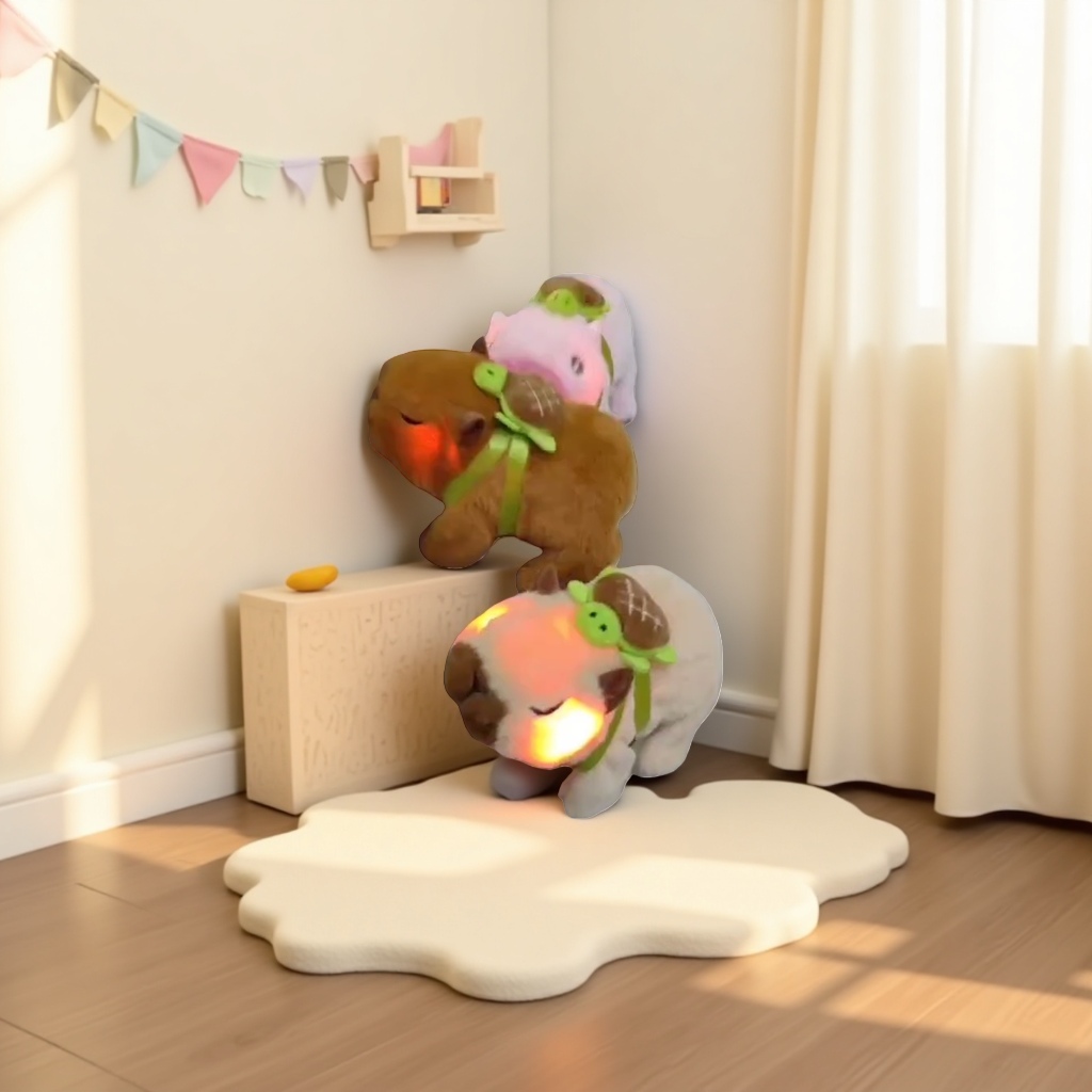毛绒玩具+三只背乌龟壳的动物玩偶产品图