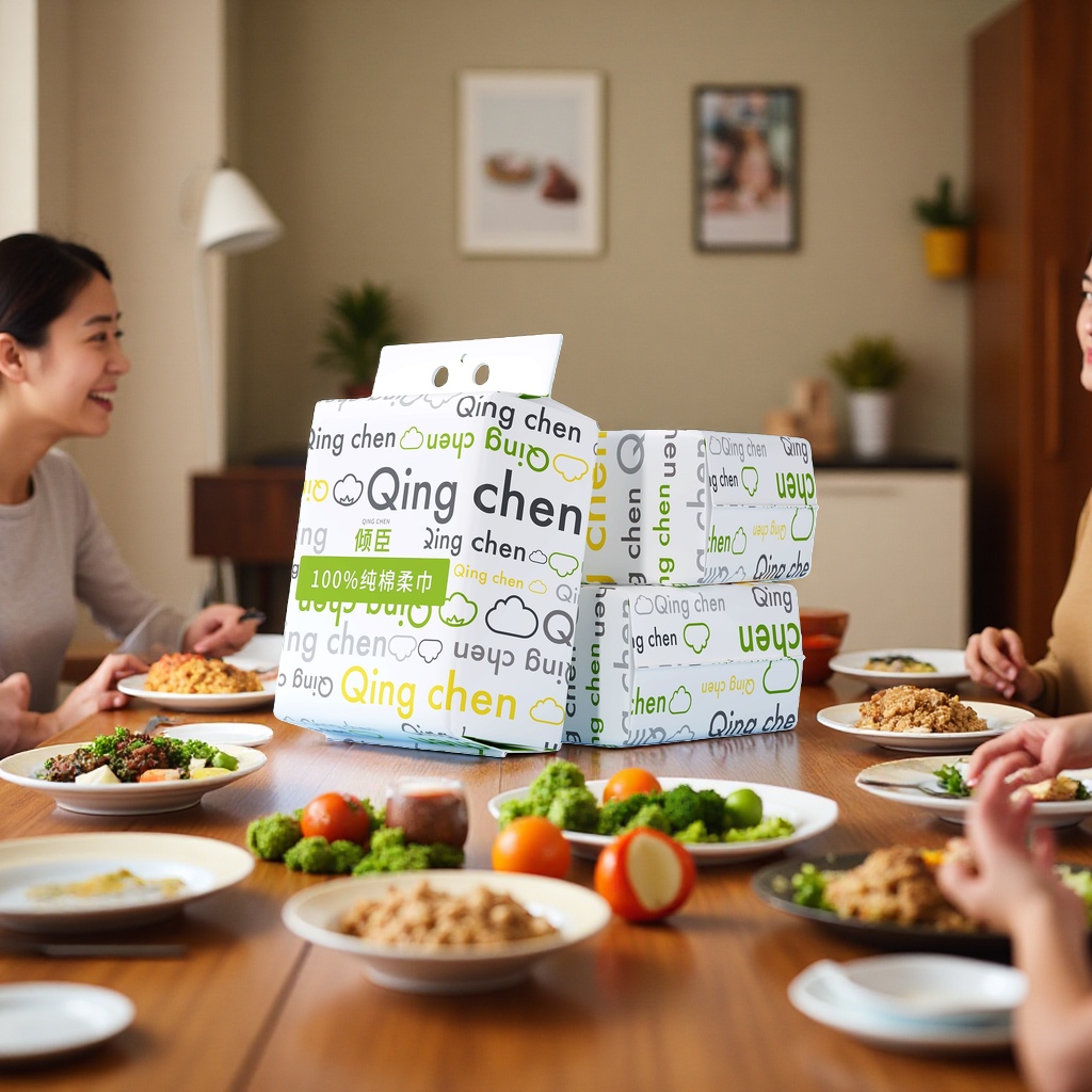 Qing chen纯棉柔巾简约风环保设计一次性大量批发棉柔巾洗面巾