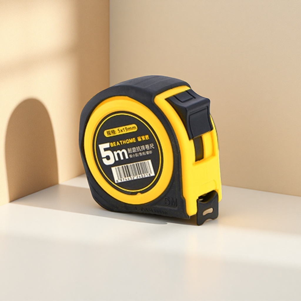5-meter thickened anti-drop steel tape measure for engineering measurement, household tape measure with precise scale details Picture