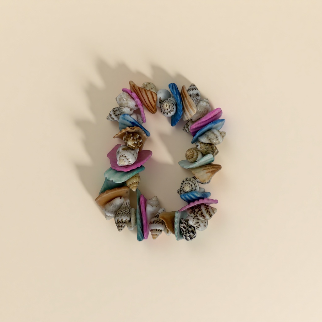 Colorful shell bracelet jewelry, shell ring, ocean-style handmade jewelry details Picture