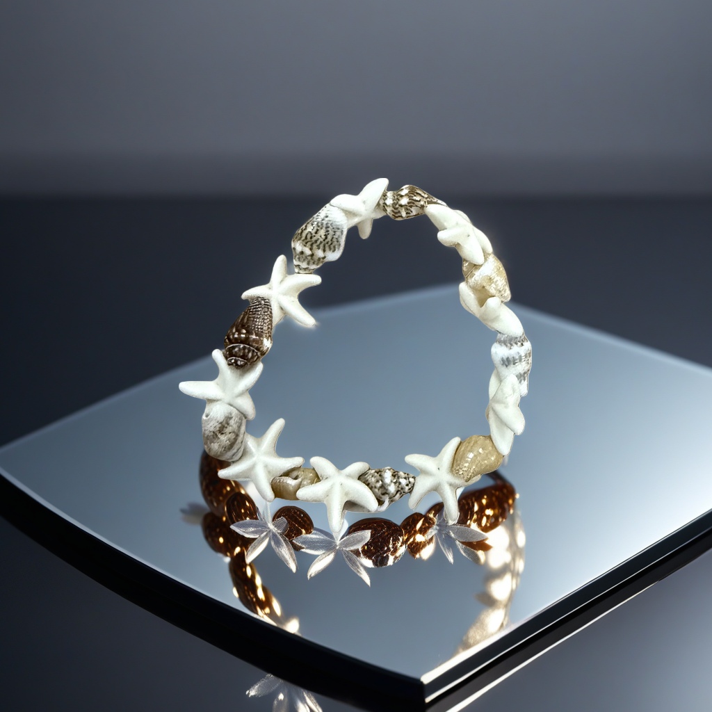 Starfish and shell bracelet: A light luxury jewelry with natural shell and starfish elements details Picture