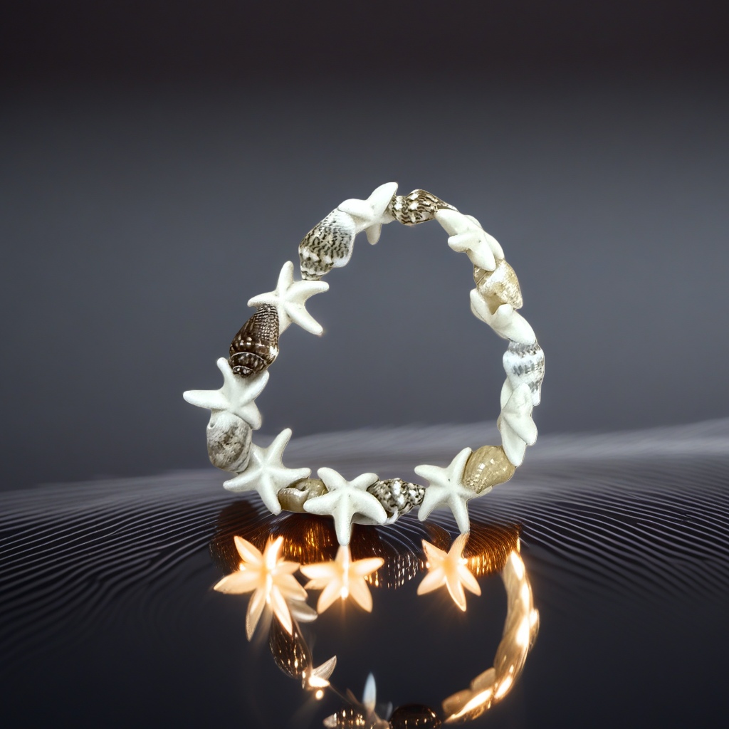 Starfish and shell bracelet: A light luxury jewelry with natural shell and starfish elements