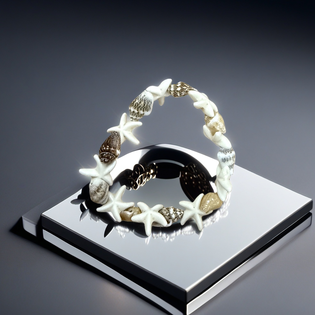 Starfish and shell bracelet: A light luxury jewelry with natural shell and starfish elements Application Scenario