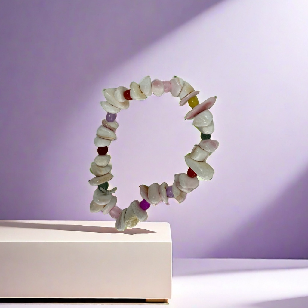 Colorful shell bracelet with round and colorful beaded jewelry, a fashionable accessory suitable for both men and women Specification image