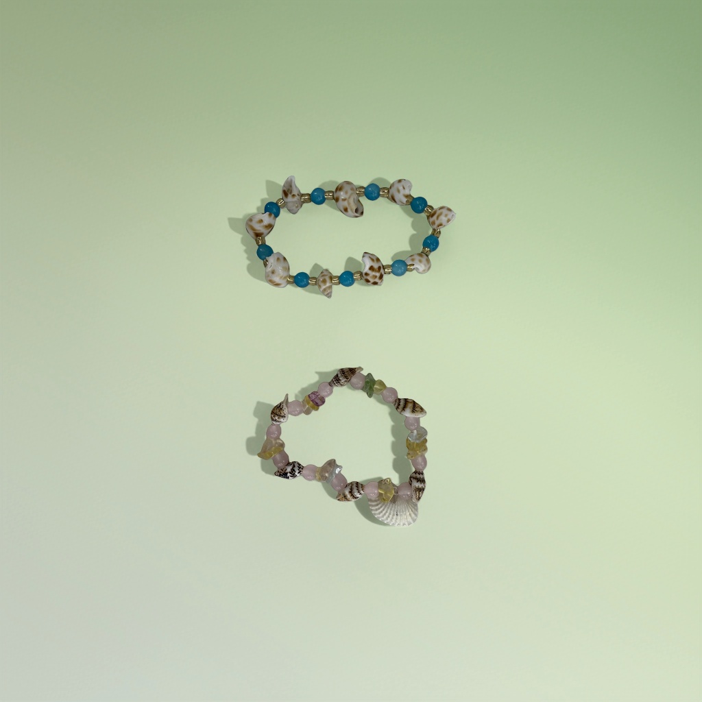 The shell bracelet is a simple and fashionable jewelry accessory for women, featuring natural sea shells Specification image