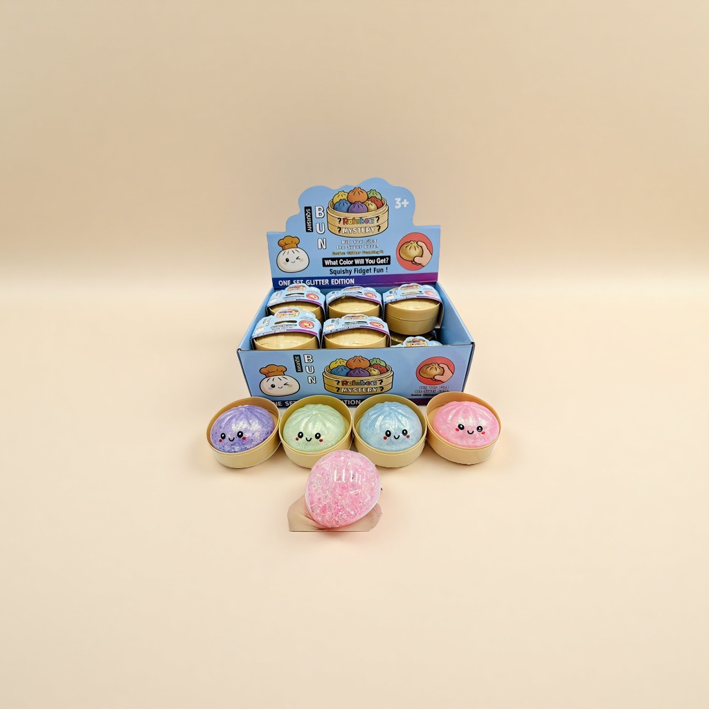 Colorful steamed bun-shaped extrusion and stress-relieving toys, cute soft rubber kneading fun children's educational toys Application Scenario