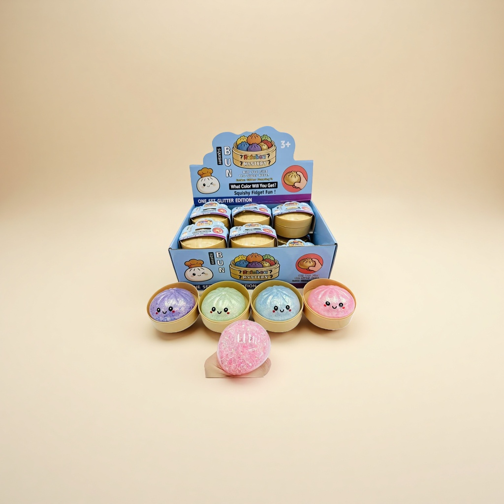 Colorful steamed bun-shaped extrusion and stress-relieving toys, cute soft rubber kneading fun children's educational toys Specification image