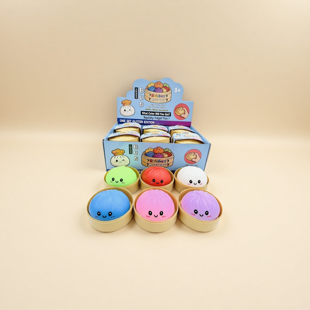 Colorful steamed bun-shaped stress-relieving toys, silicone kneading fun stress-relieving magic tool, for office students details Picture