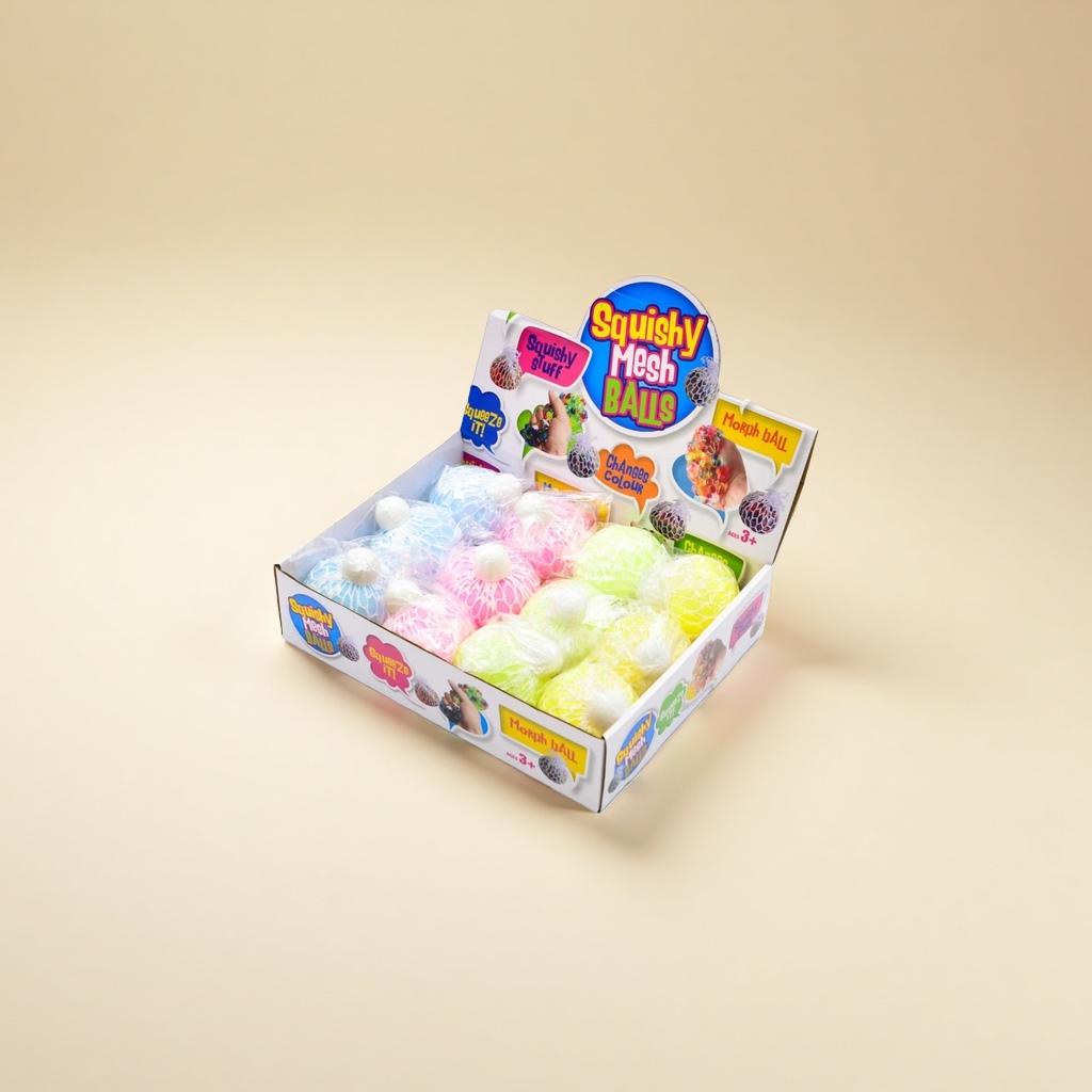 Squishy Mesh Balls stress-relieving toys: Elastic mesh balls are soft and can be squeezed Specification image