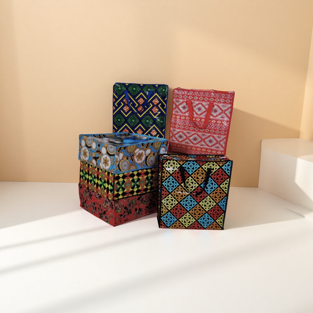Colored woven bags, thickened, durable and environmentally friendly woven bags, large-capacity storage bags details Picture