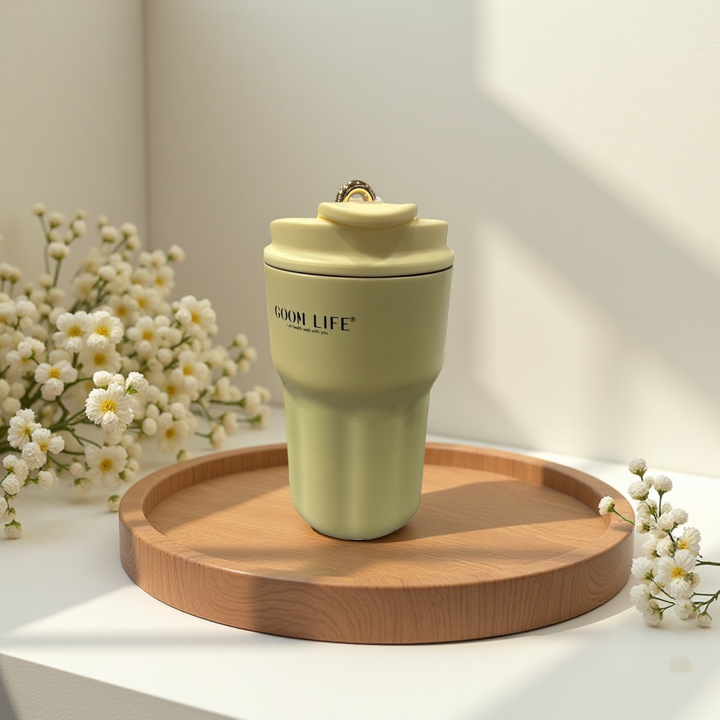 Yellow insulated cup, 304 stainless steel vacuum insulated portable water cup, 500ml Application Scenario