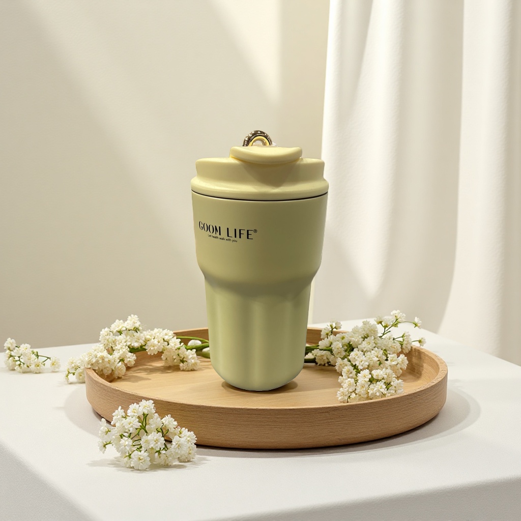 Yellow insulated cup, 304 stainless steel vacuum insulated portable water cup, 500ml Specification image