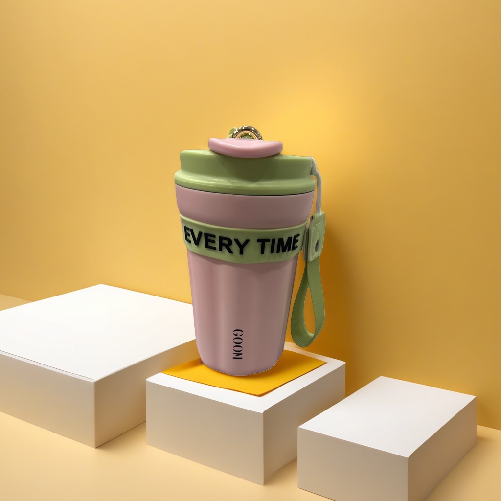 Pink insulated cup, 304 stainless steel vacuum insulated portable water cup, 500ml details Picture