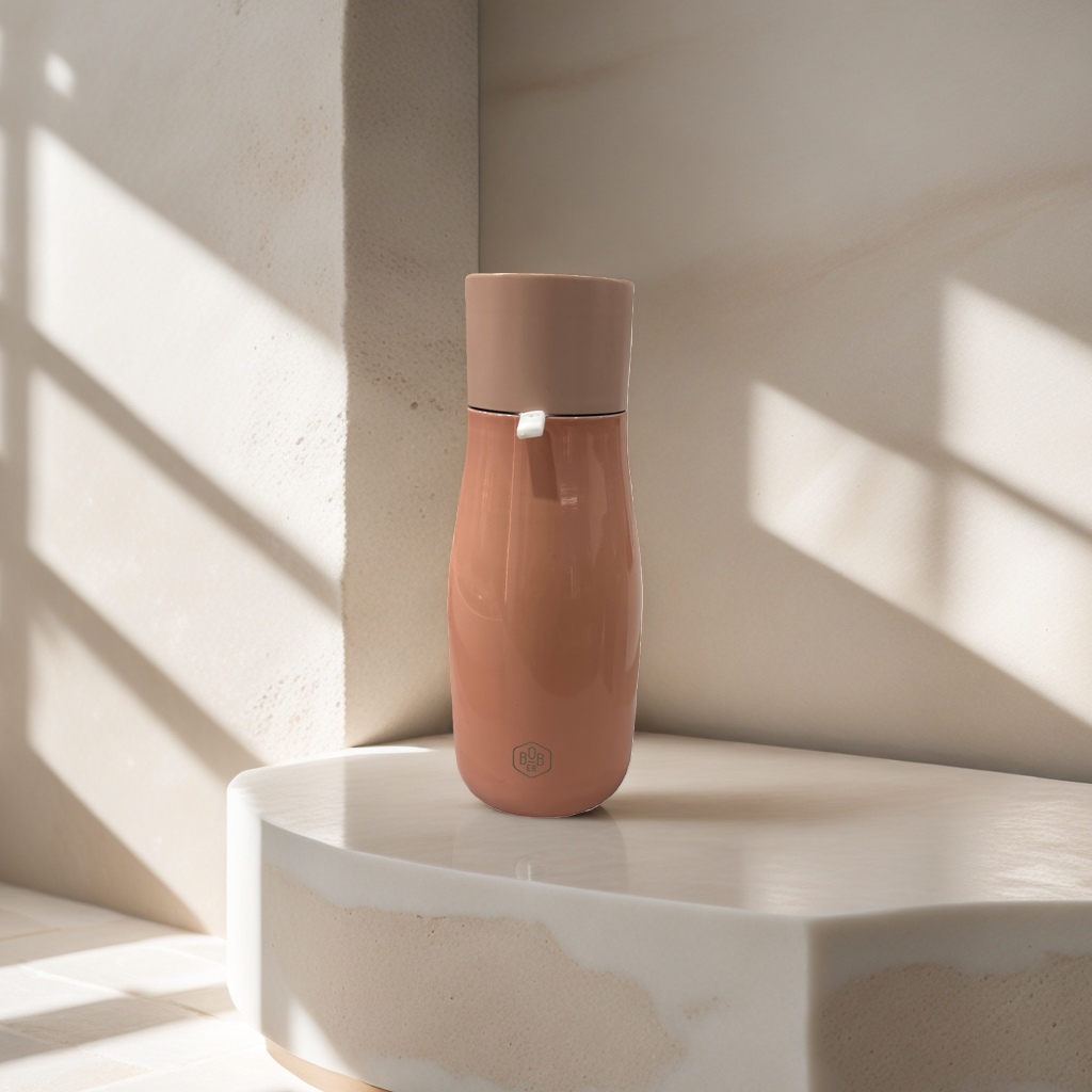 The pink insulated cup is made of stainless steel with a vacuum insulation capacity of 350ml. It is heat-resistant and leak-proof, simple and fashionable details Picture