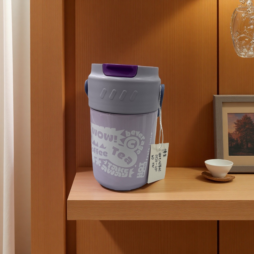 Purple insulated cup, 304 stainless steel vacuum insulated cup, 500ml heat-resistant and leak-proof portable water cup details Picture