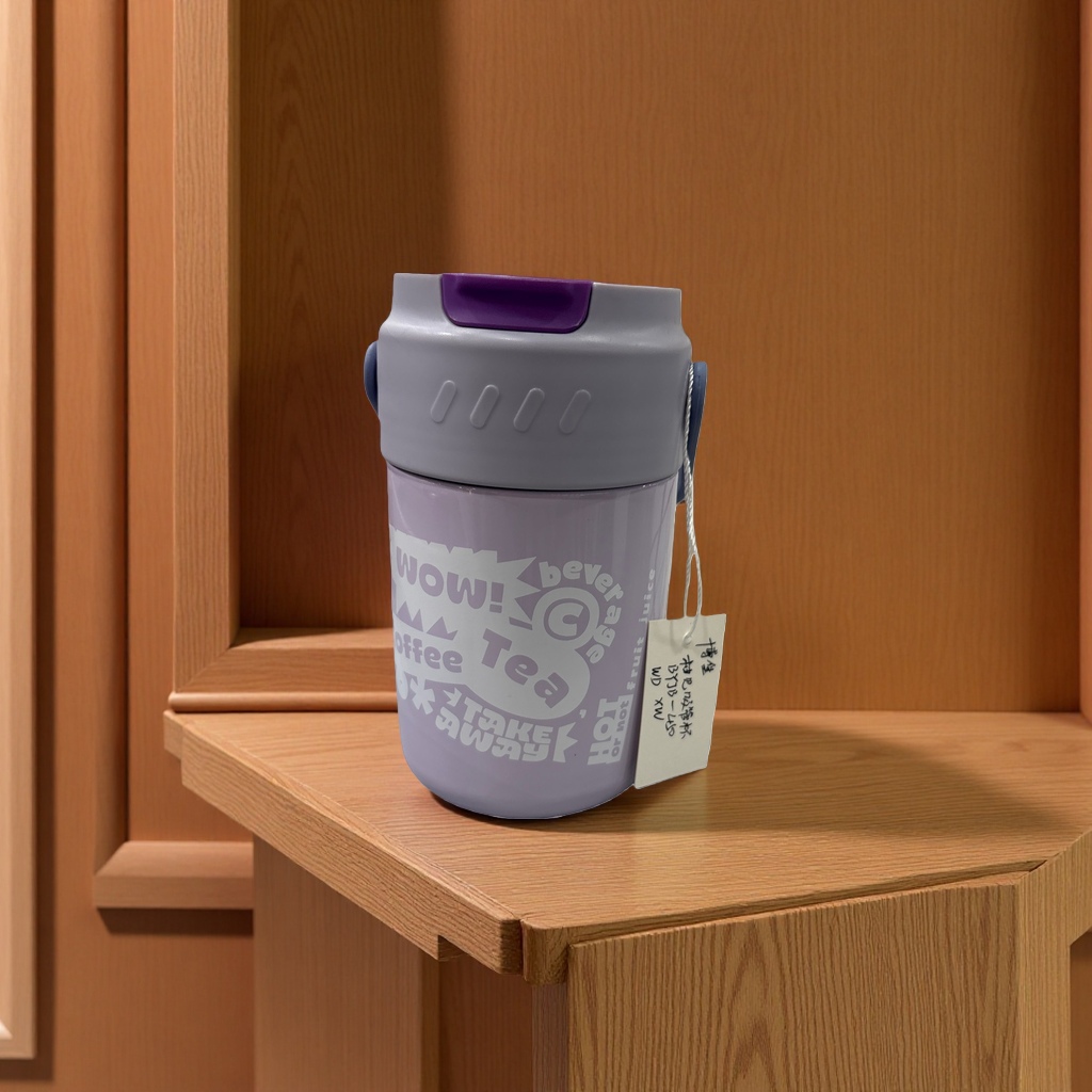 Purple insulated cup, 304 stainless steel vacuum insulated cup, 500ml heat-resistant and leak-proof portable water cup