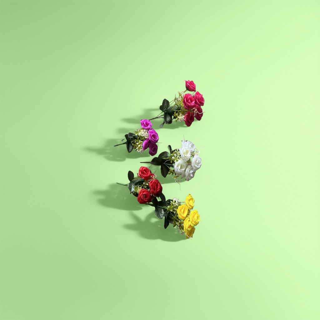 Colorful artificial flower bouquets made of PVC material and simulated flowers are living room decorative items Application Scenario
