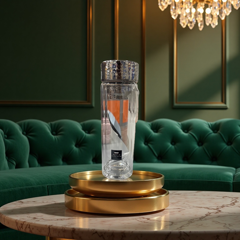 Transparent glass water cup, high borosilicate heat-resistant and anti-scald, simple style for home and office use Specification image