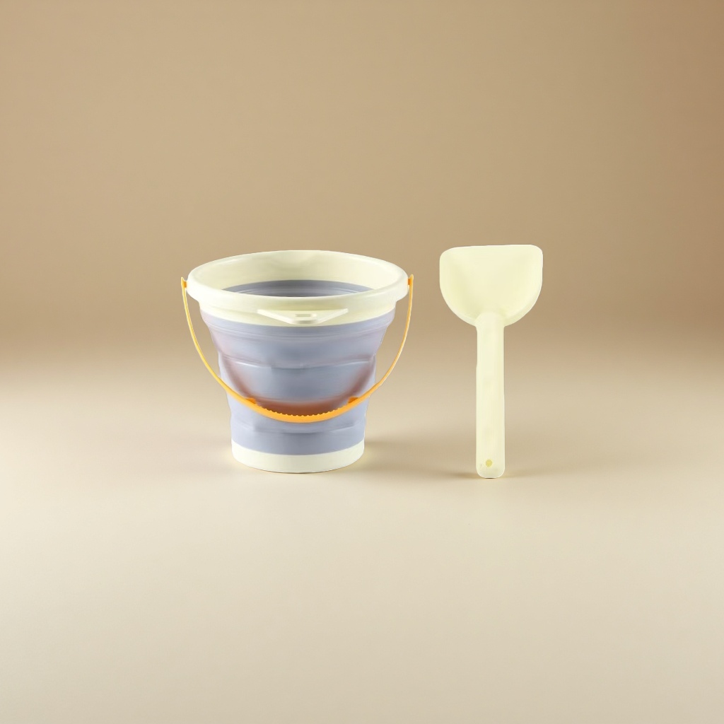 2-Piece Beach Bucket 折叠沙滩桶和铲子 儿童玩沙套装图