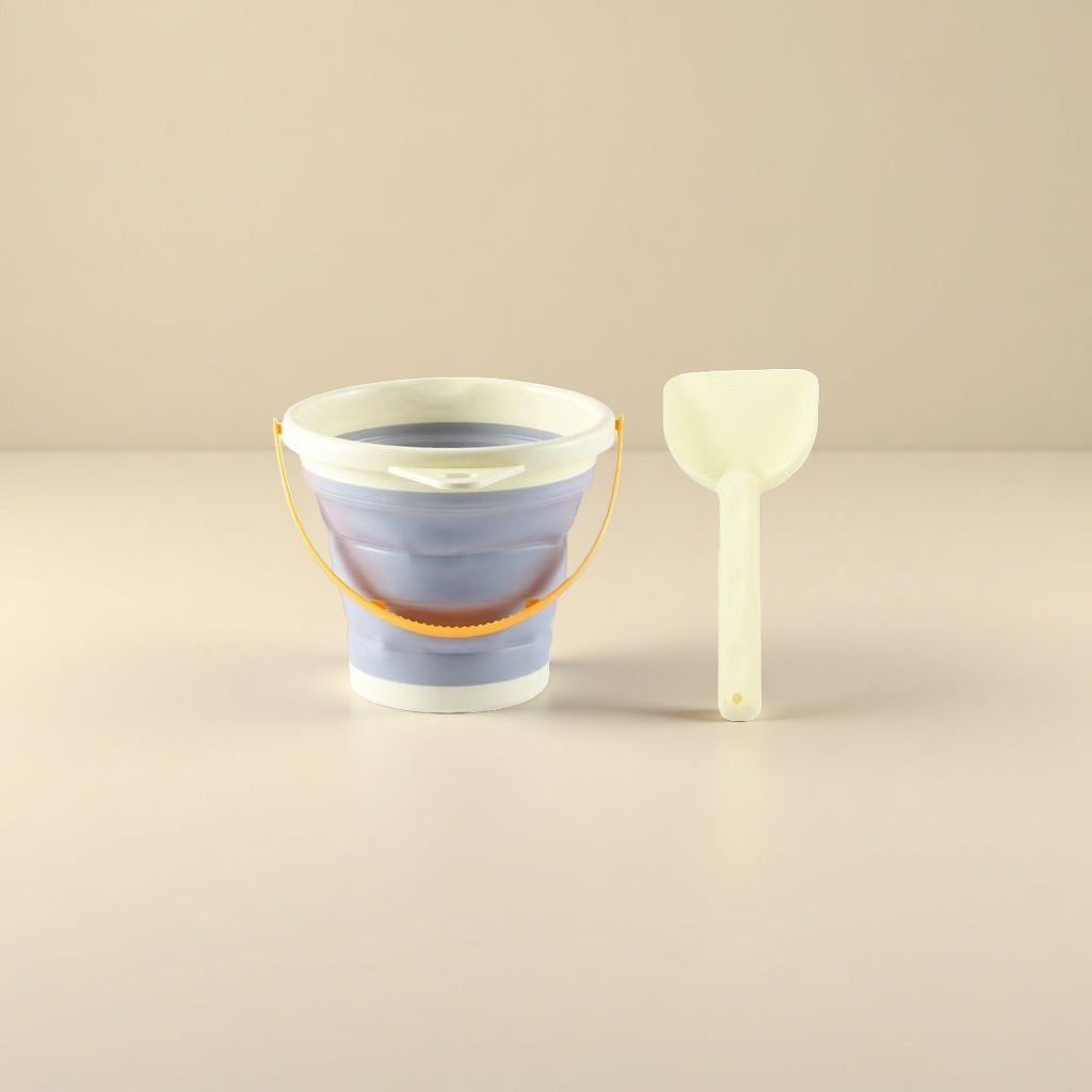 2-Piece Beach Bucket 折叠沙滩桶和铲子 儿童玩沙套装细节图
