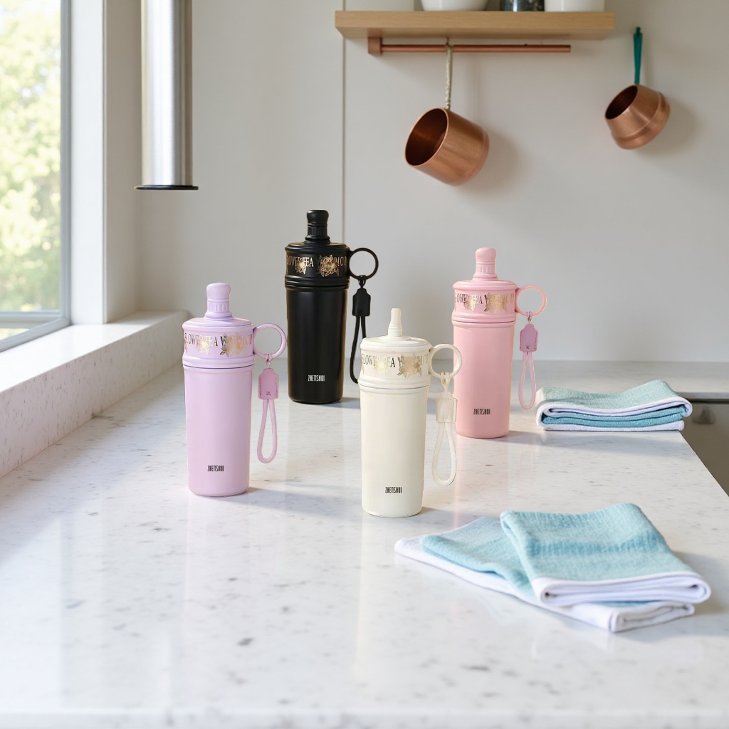 Wholesale of high-appearance ceramic inner liner insulated cups, women's light luxury portable straw cups, high-end double-drinking cups and gift water cups Specification image