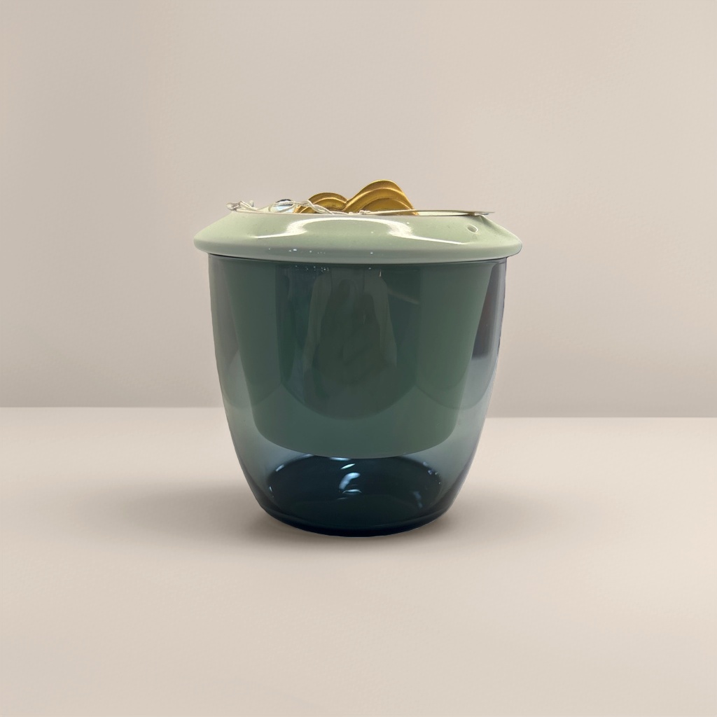 Green ceramic containers, home storage jars, kitchen seasoning bottles, tea cans, sealed and moisture-proof details Picture
