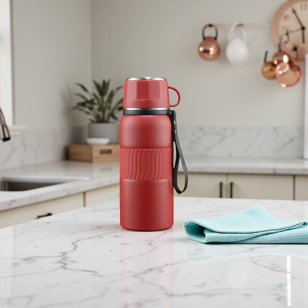 The green insulated cup features a lightweight and simple design, making it a portable water container for both office and home use Application Scenario