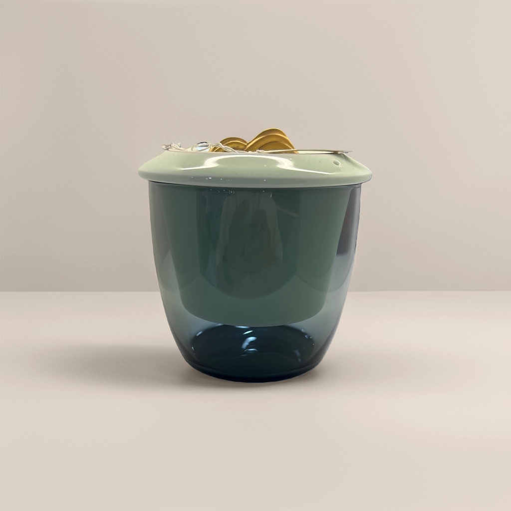 Green ceramic containers, home storage jars, kitchen seasoning bottles, tea cans, sealed and moisture-proof Specification image
