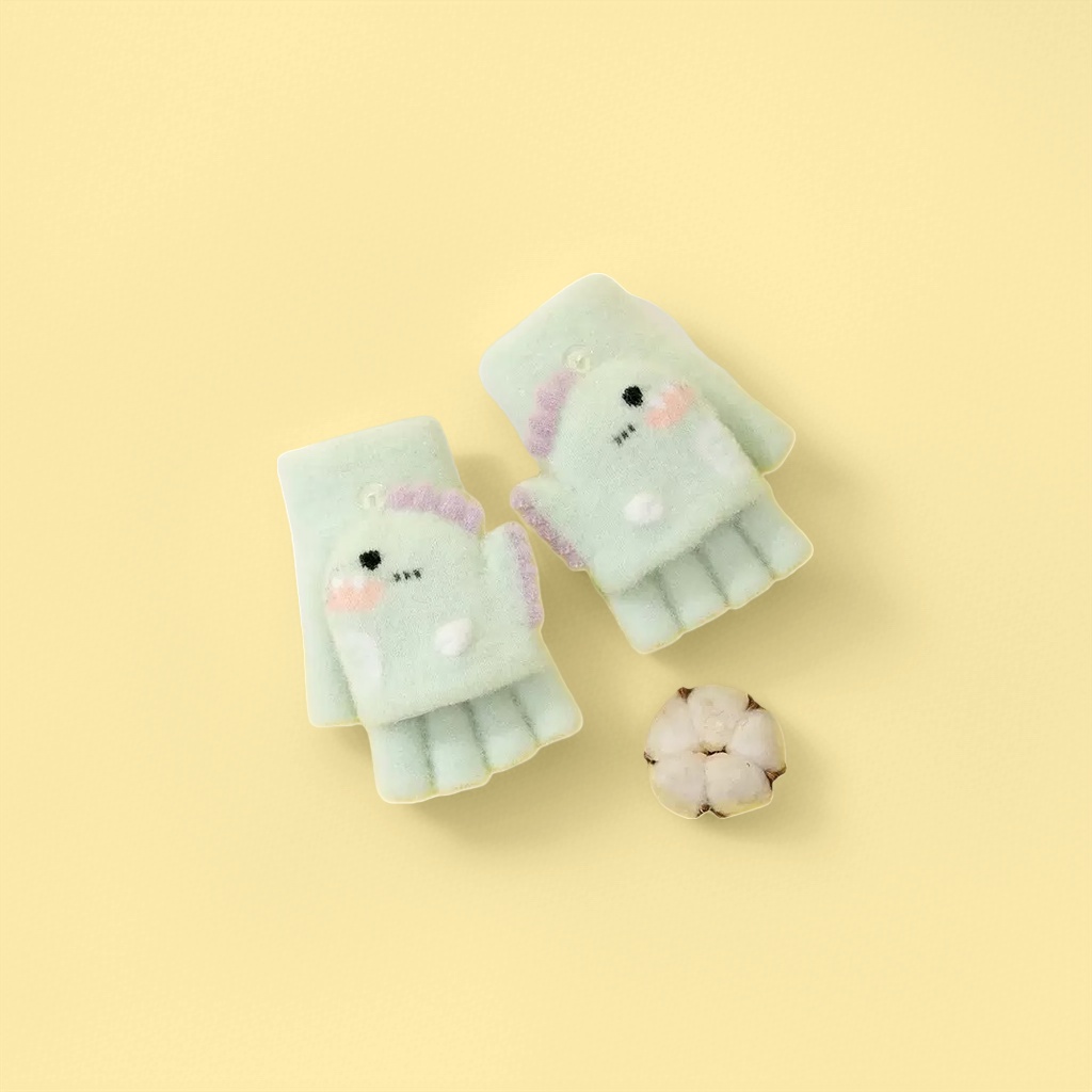 Cute rabbit-patterned plush gloves, warm and cold-proof, thickened for women details Picture