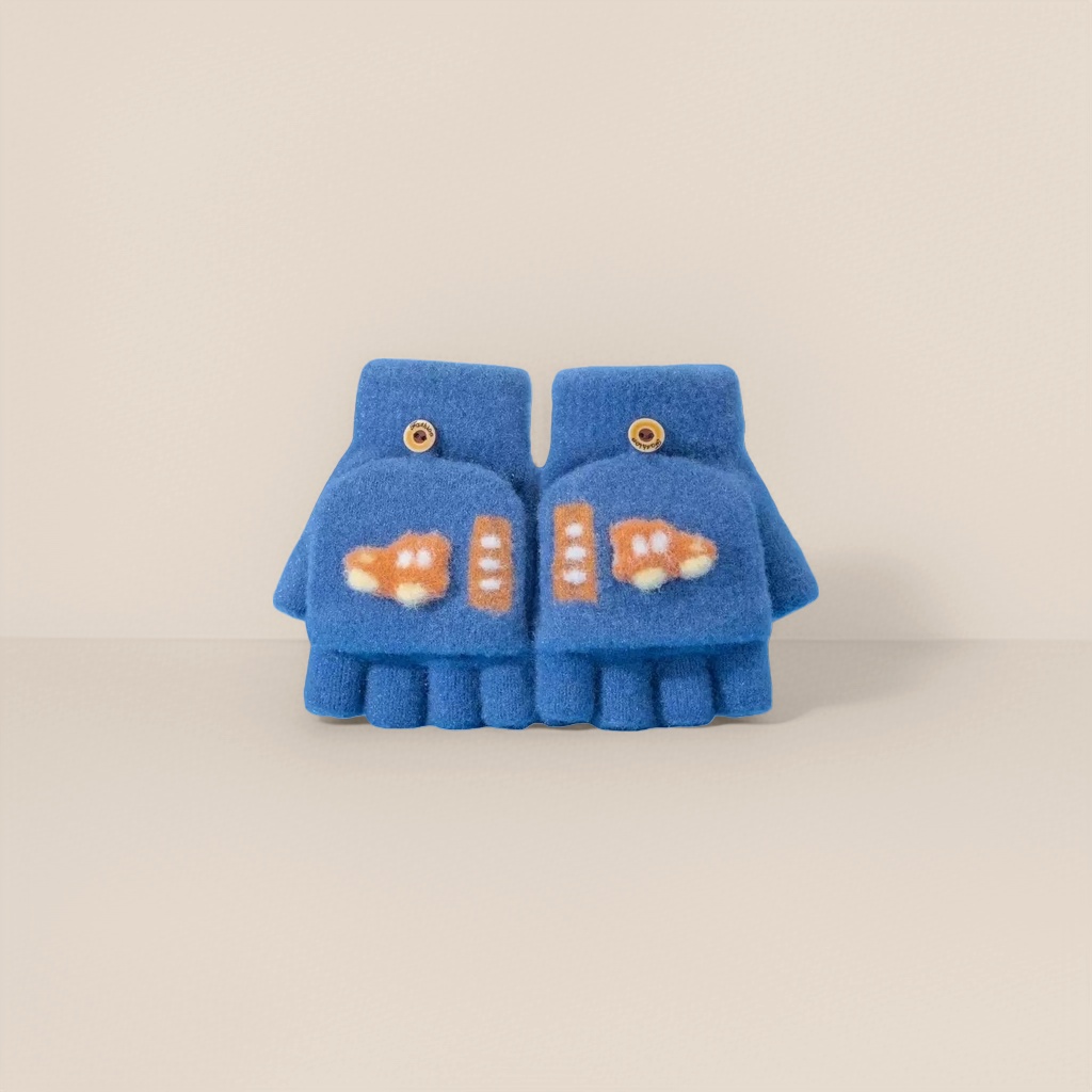 Orange children's mittens, warm and anti-slip, thickened cotton for autumn and winter Application Scenario