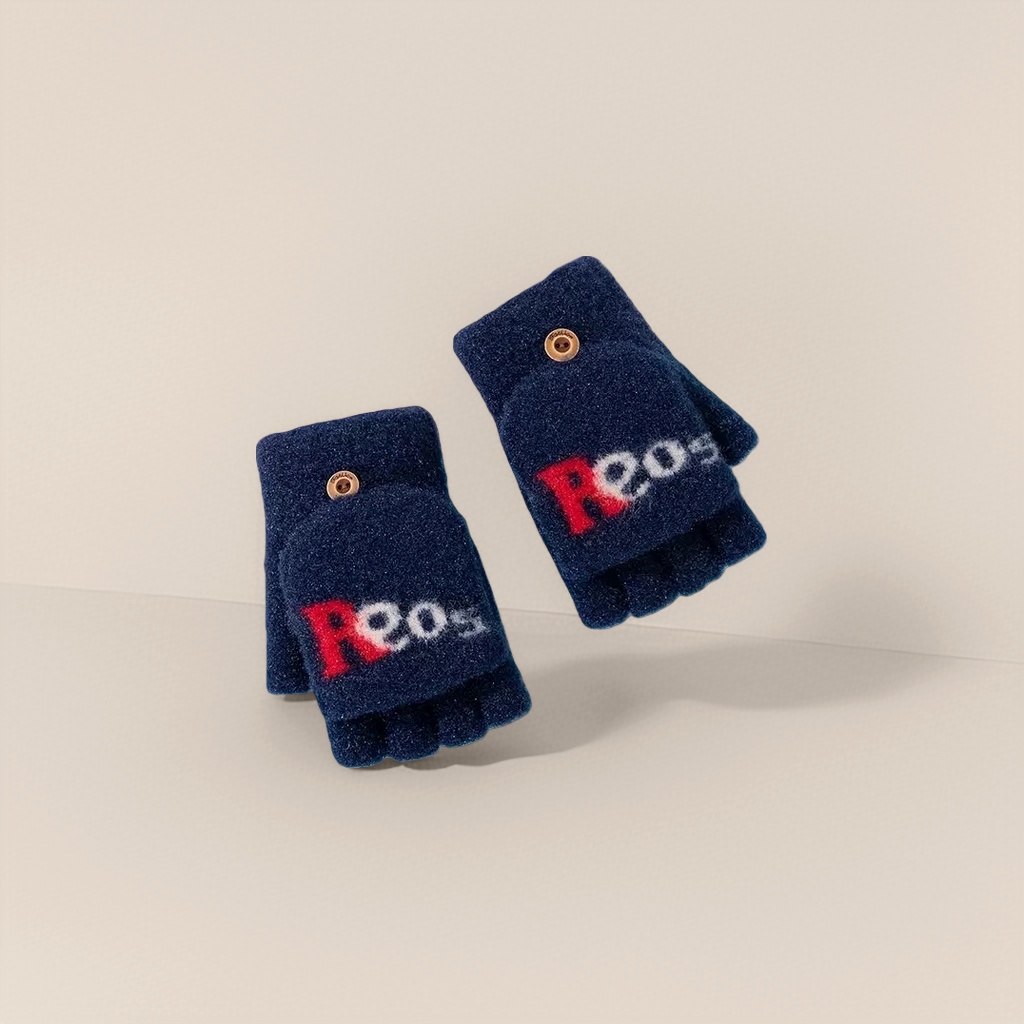The grey plush fingerless gloves are warm, anti-slip and feature a fingertip touch screen design Application Scenario