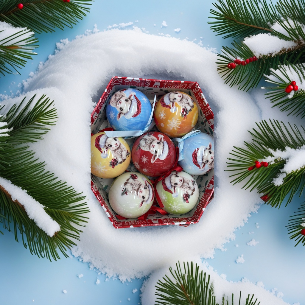 Christmas rabbit painted glass decorative balls, holiday hanging decorations and home ornaments Application Scenario
