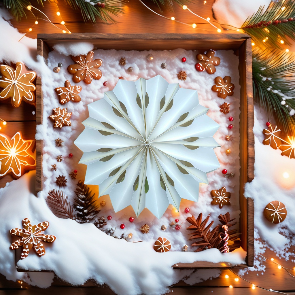 White origami snowflake decorative DIY New Year and Christmas window paper-cutting set