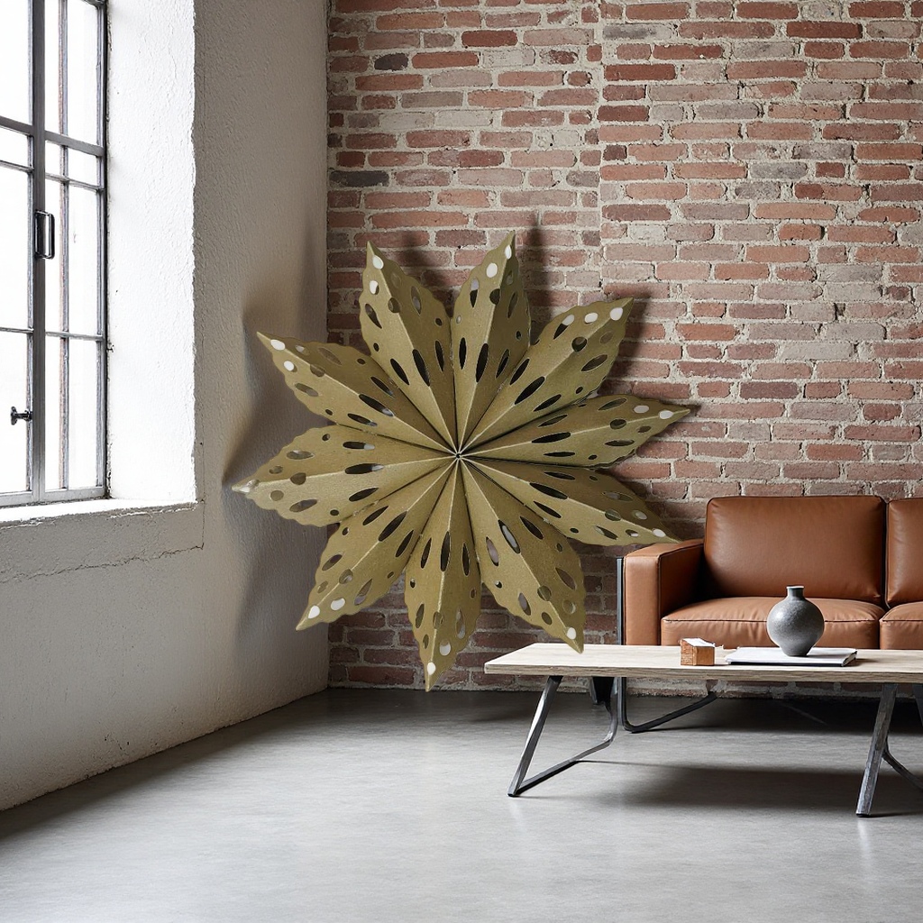 Golden paper art star-shaped decorations for festivals, parties, home decoration, DIY by hand