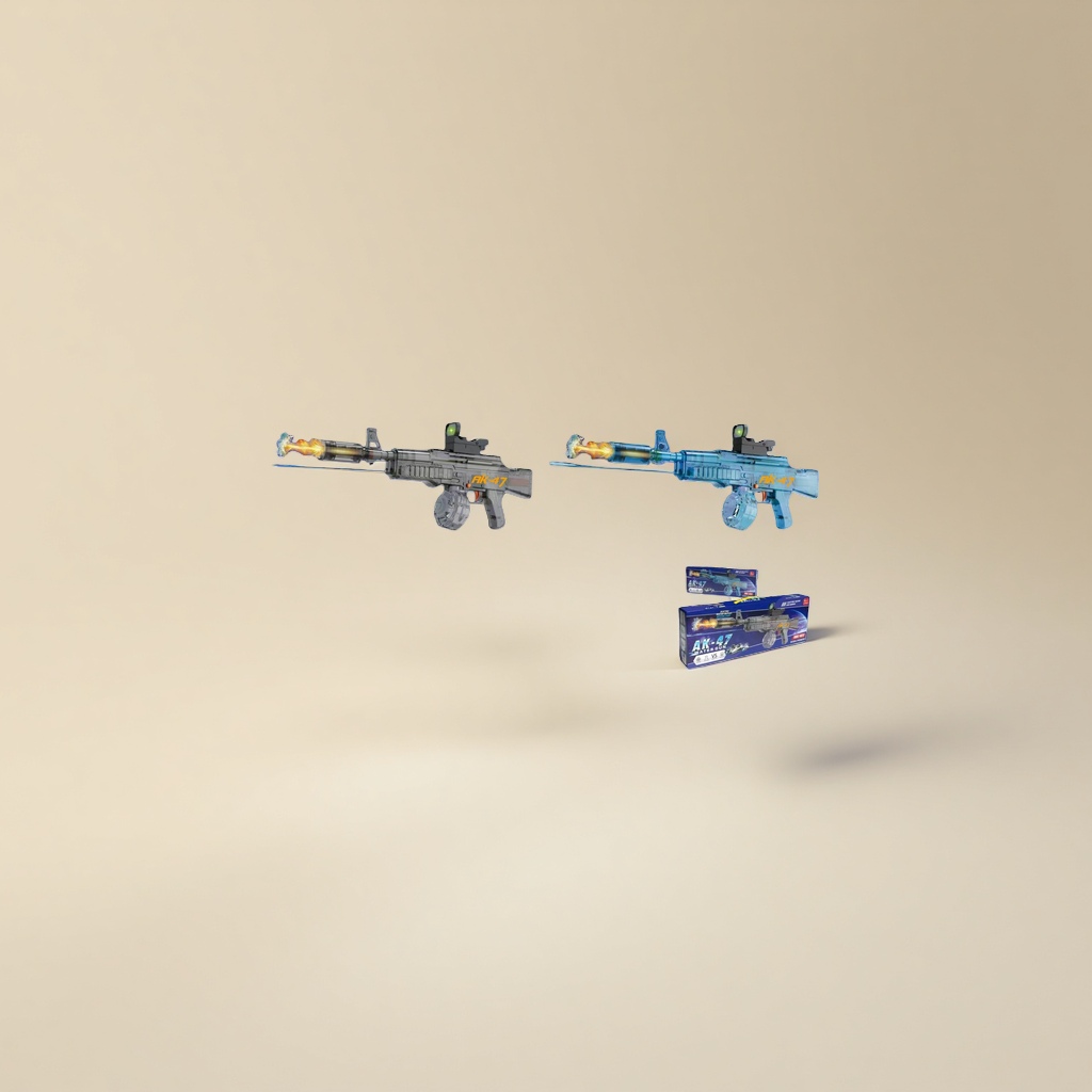 AK-47 water gun toy G181-1 G181-2 Double nozzle electric water outlet flame light effect details Picture