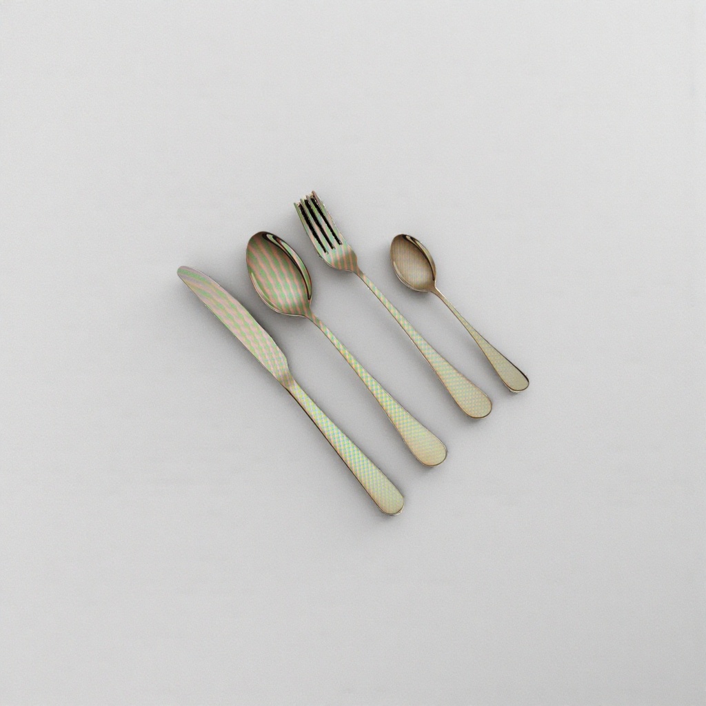 Stainless steel tableware set, three-piece knife, fork and spoon set, home, portable, travel, simple style Specification image