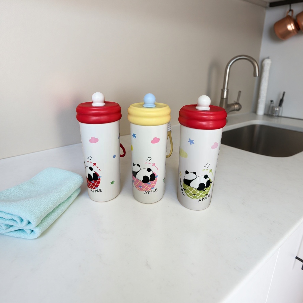 Stainless steel insulated cup, girls' ice cube straw cup, cute style household water cup with handle Application Scenario