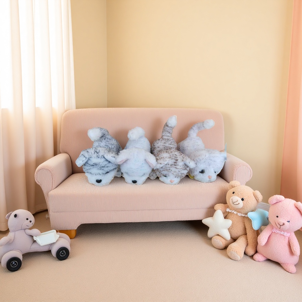 Plush toys + four small animal dolls