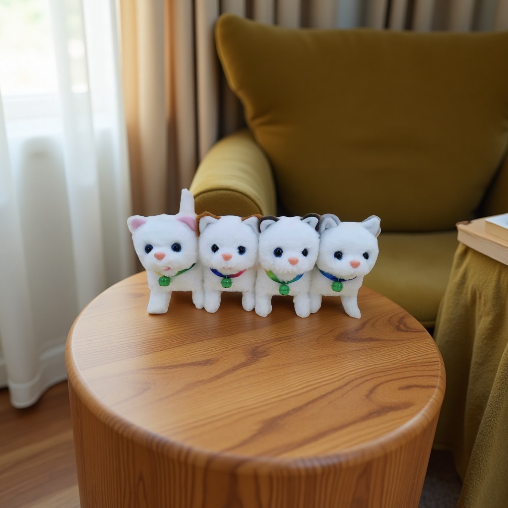 Plush toys + four white kittens Specification image