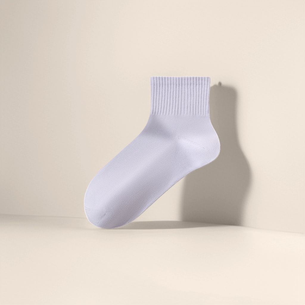 Misty purple pure cotton mid-calf socks are versatile, breathable, sweat-absorbing and anti-slip sports and casual socks for women Specification image