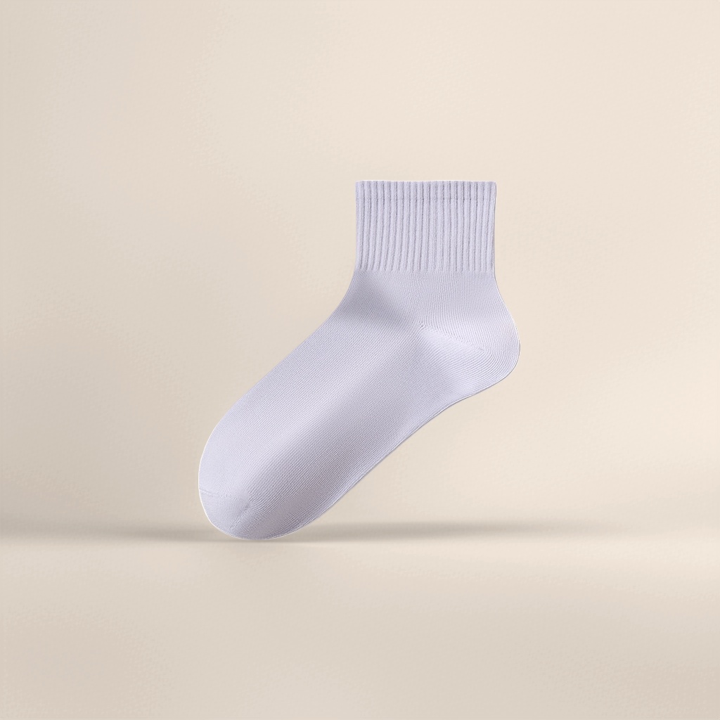 Misty purple pure cotton mid-calf socks are versatile, breathable, sweat-absorbing and anti-slip sports and casual socks for women Application Scenario