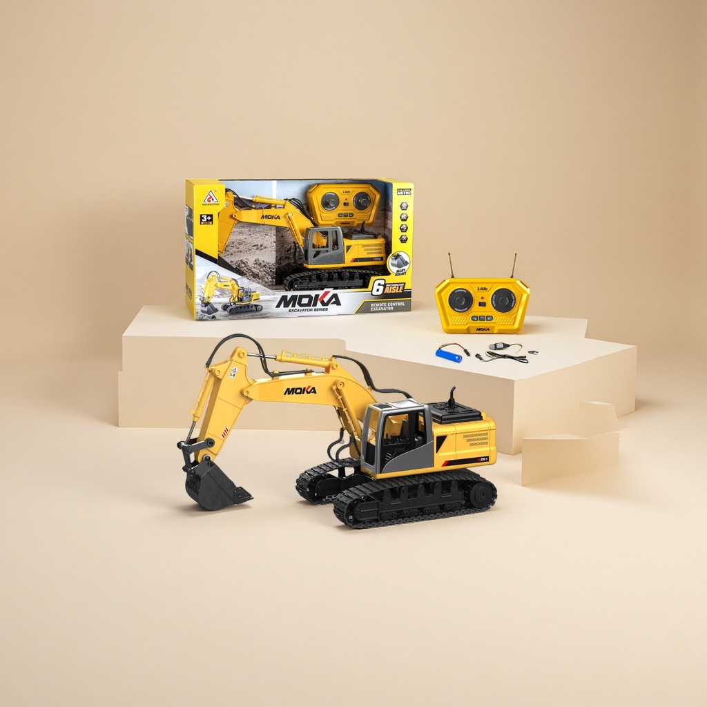 MOKA amarillo control remoto aleación excavadora modelo de juguete con control remoto accesorios Specification image