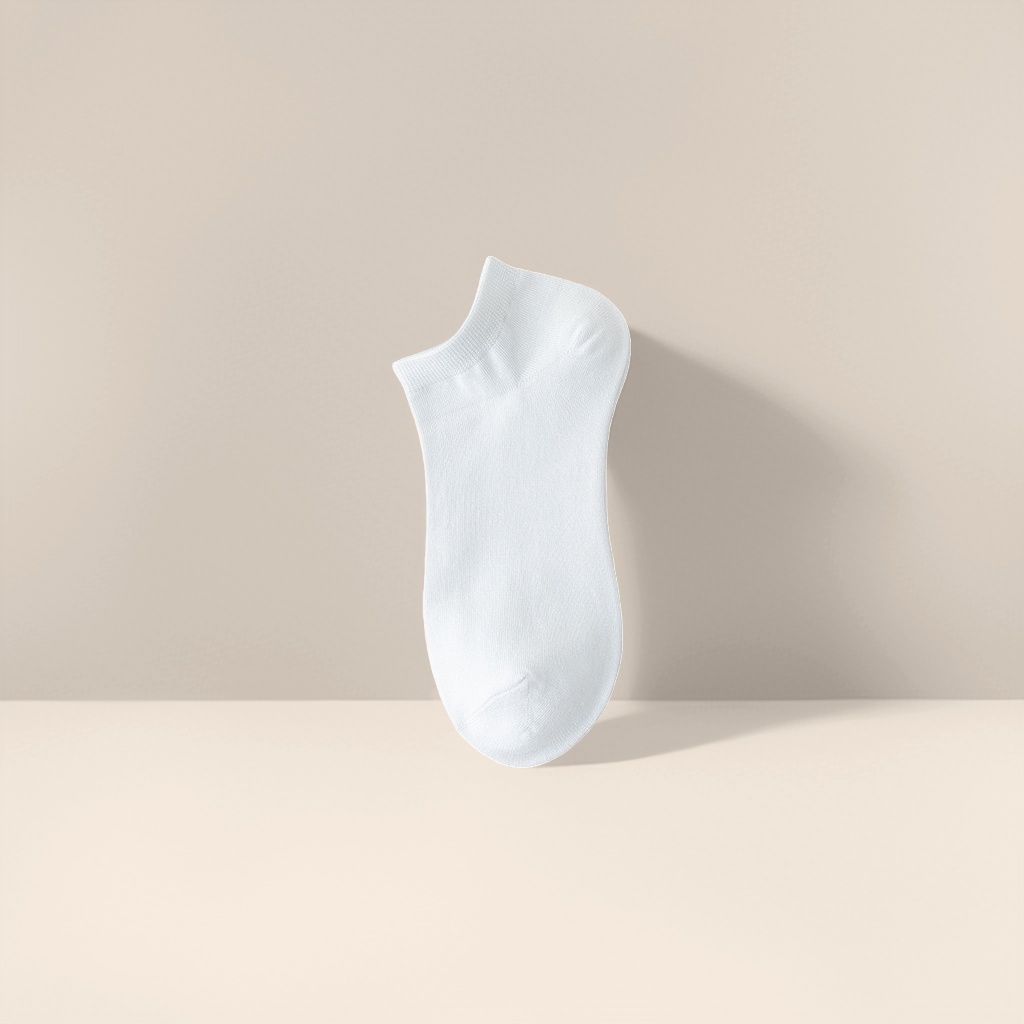 White pure cotton ankle socks are skin-friendly, soft, moisture-wicking and sweat-wicking for daily commuting details Picture