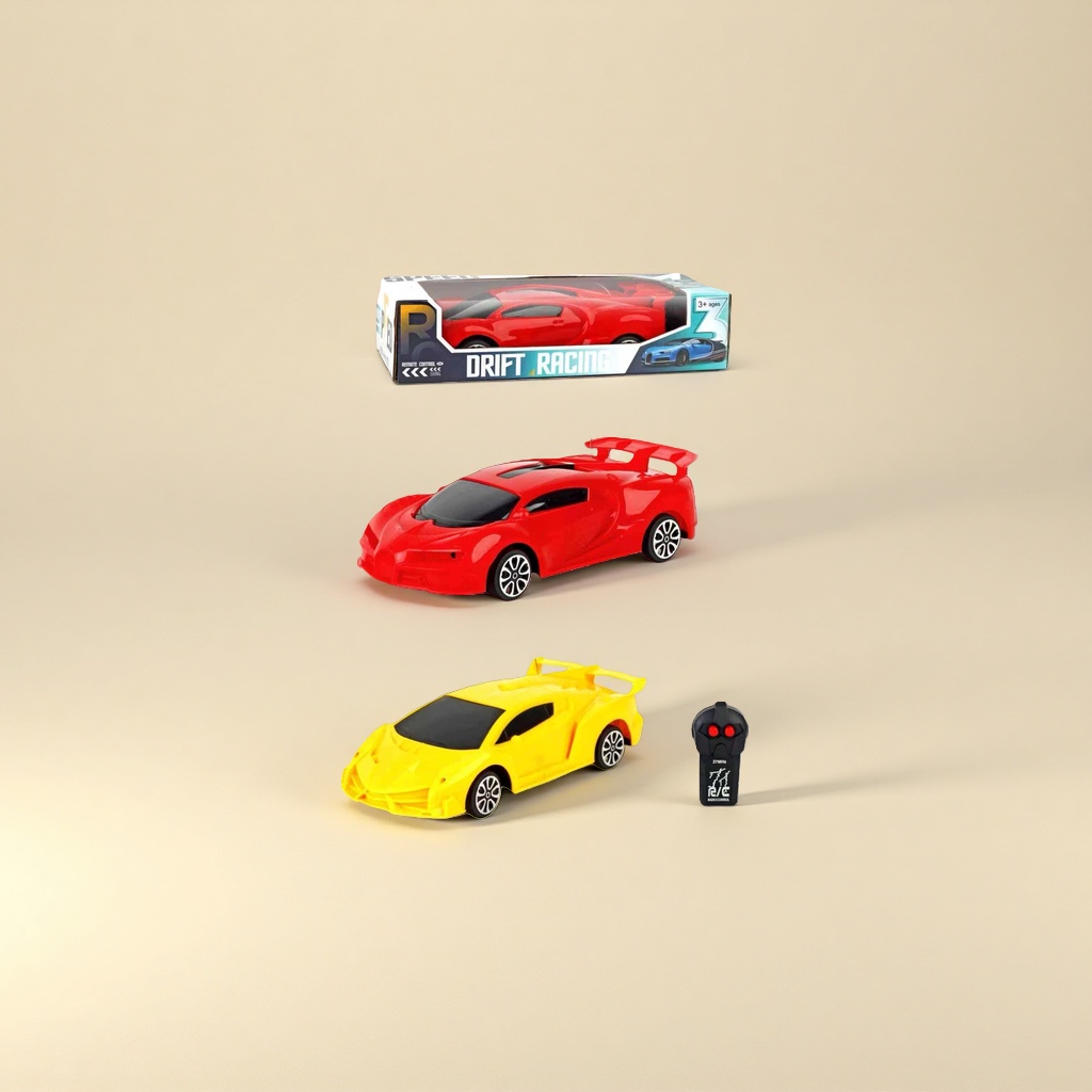 Red and yellow remote control racing car model, Jiaqi brand remote control racing car 1:16 alloy body with packaging box Application Scenario