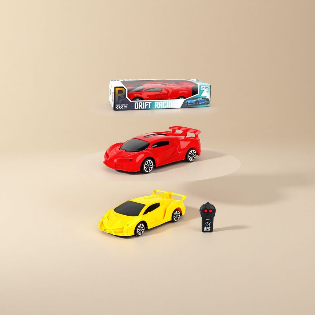 Red and yellow remote control racing car model, Jiaqi brand remote control racing car 1:16 alloy body with packaging box Specification image