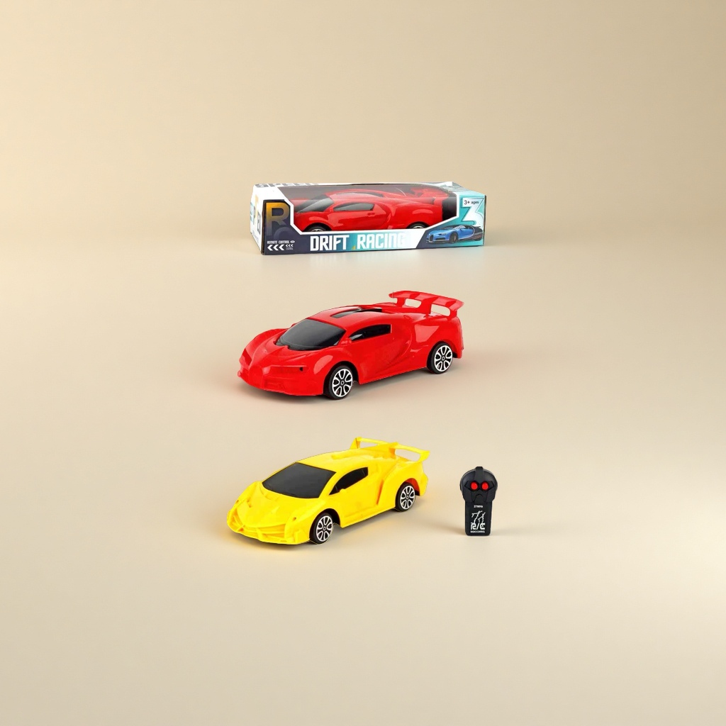 Red and yellow remote control racing car model, Jiaqi brand remote control racing car 1:16 alloy body with packaging box details Picture