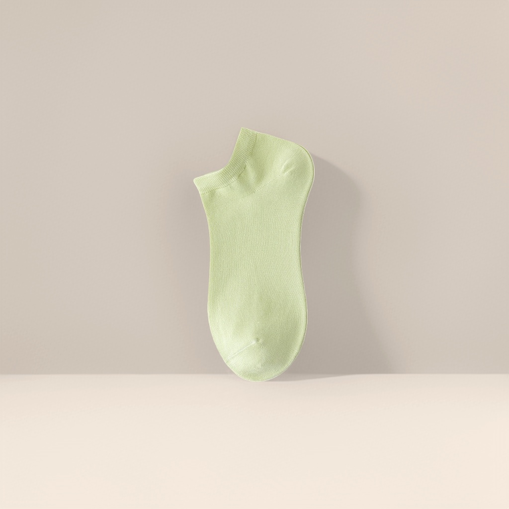 Light green pure cotton short socks for both men and women, sweat-absorbing and breathable sports and casual wear Specification image