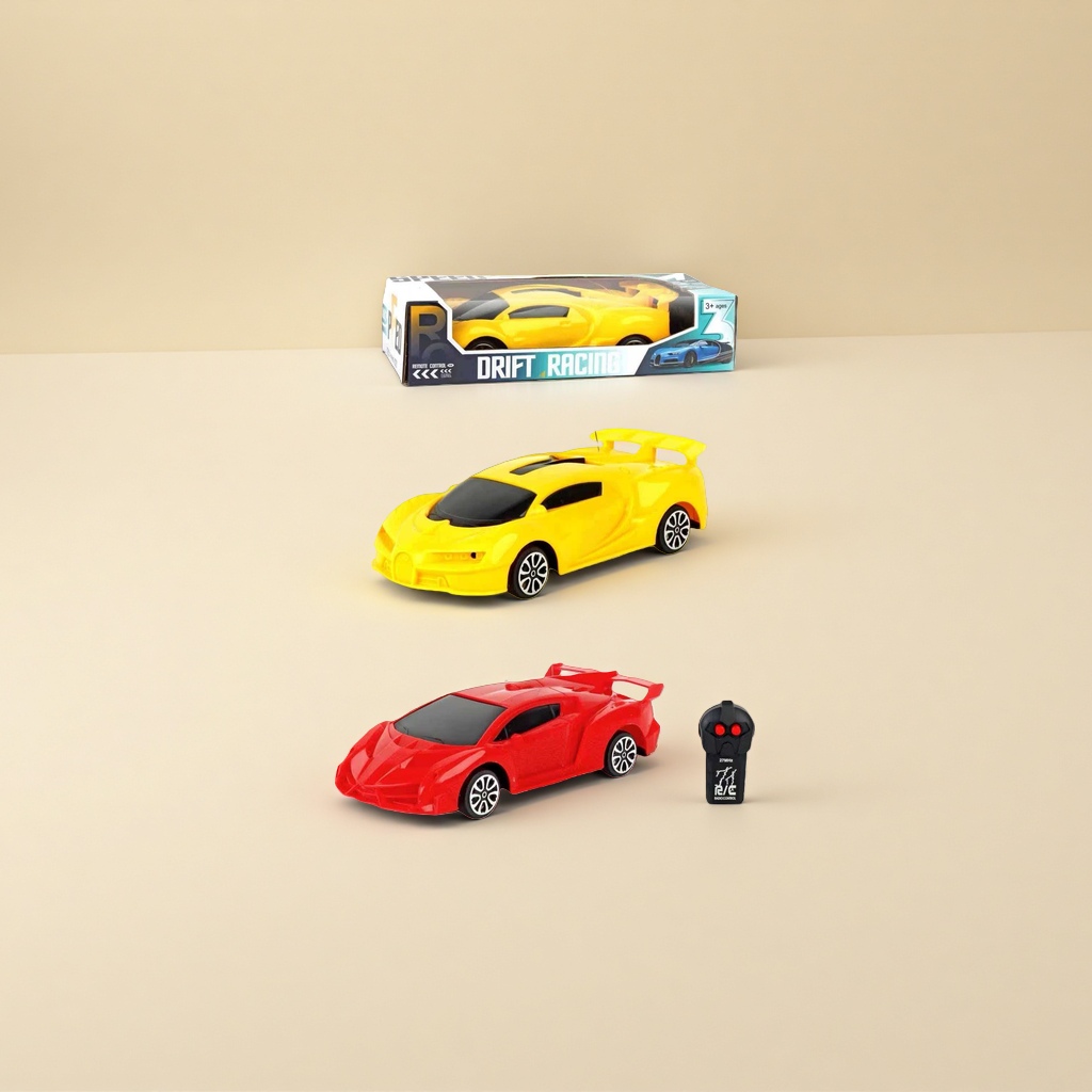 Yellow and red remote control racing car model, Jiaqi brand remote control racing car 1:24 alloy body with packaging box Application Scenario