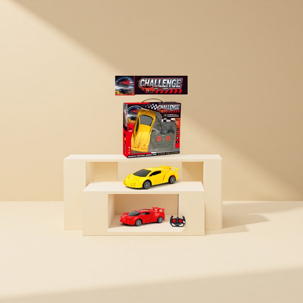 Yellow remote control racing car model remote control car 2.4G four-wheel drive off-road alloy body rechargeable Specification image